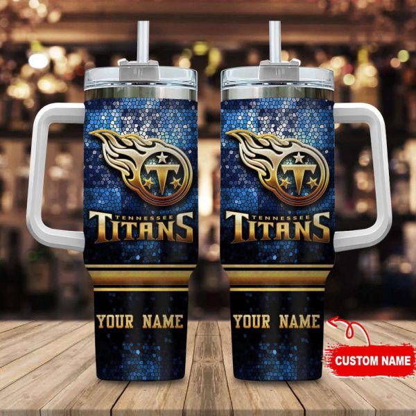 Tennessee Titans NFL Custom Stanley Quencher 30oz-40oz Stainless Steel Tumbler Hot And Cold Tumbler