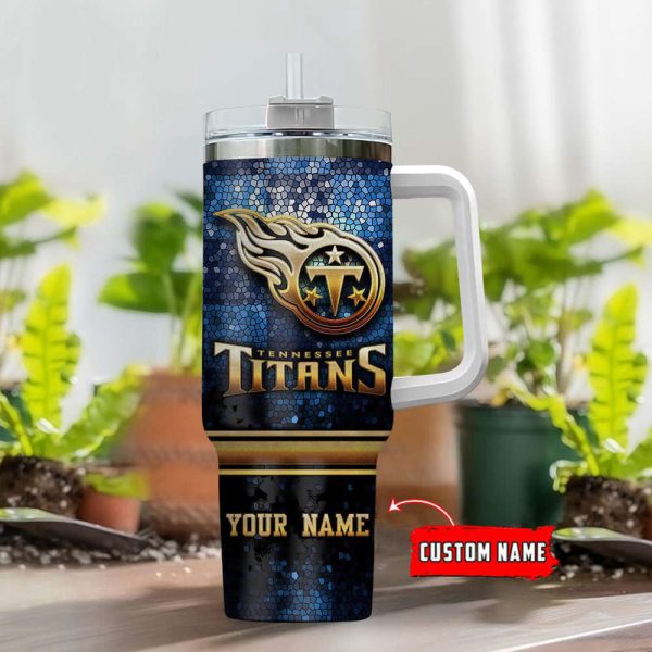 Tennessee Titans NFL Custom Stanley Quencher 30oz-40oz Stainless Steel Tumbler Hot And Cold Tumbler - Image 2