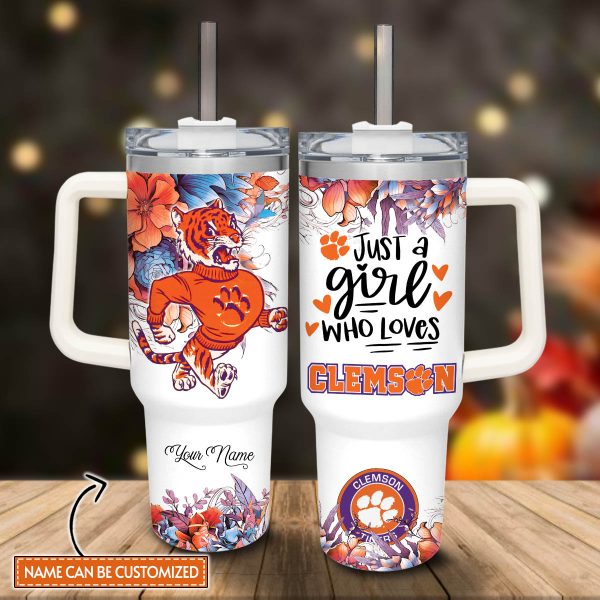 Clemson Tigers NCAA Custom Stanley Quencher 30oz-40oz Stainless Steel Tumbler Hot And Cold Tumbler