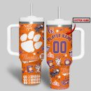 Clemson Tigers basketball NCAA Custom Stanley Quencher 30oz-40oz Stainless Steel Tumbler Hot And Cold Tumbler