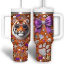 Clemson Tigers basketball NCAA Custom Stanley Quencher 30oz-40oz Stainless Steel Tumbler Hot And Cold Tumbler