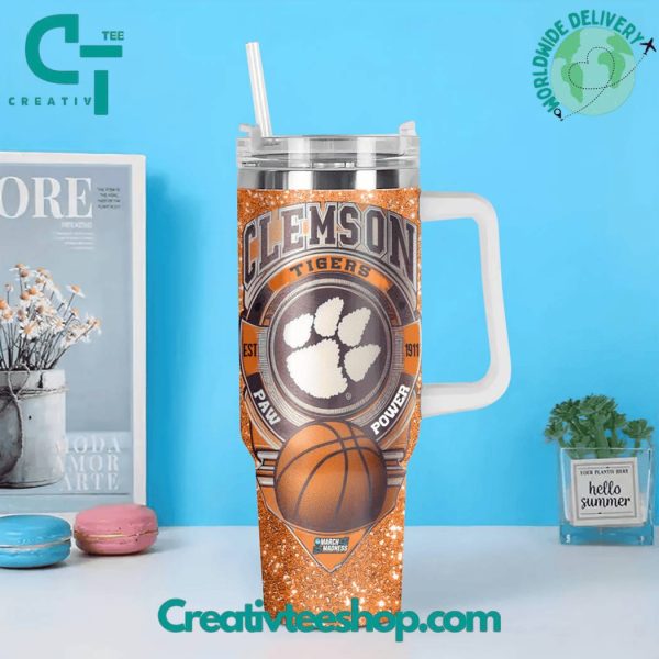 Clemson Tigers NCAA Custom Stanley Quencher 30oz-40oz Stainless Steel Tumbler Hot And Cold Tumbler - Image 2