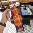 Clemson Tigers NCAA Custom Stanley Quencher 30oz-40oz Stainless Steel Tumbler Hot And Cold Tumbler