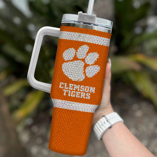 Clemson Tigers NCAA Custom Stanley Quencher 30oz-40oz Stainless Steel Tumbler Hot And Cold Tumbler - Image 2