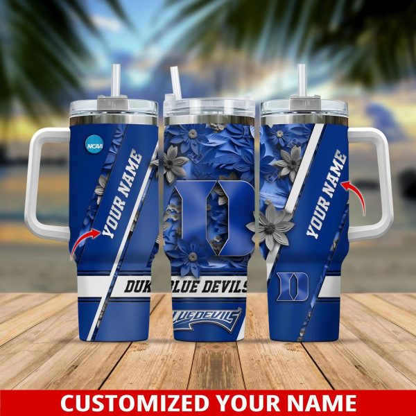Duke Blue Devils NCAA Custom Stanley Quencher 30oz-40oz Stainless Steel Tumbler Hot And Cold Tumbler