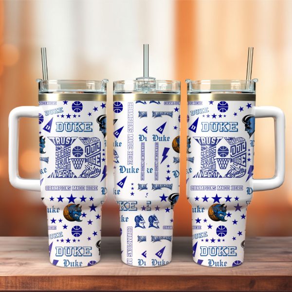 Duke Blue Devils Basketball NCAA Sport Custom Stanley Quencher 30oz-40oz Stainless Steel Tumbler Hot And Cold Tumbler