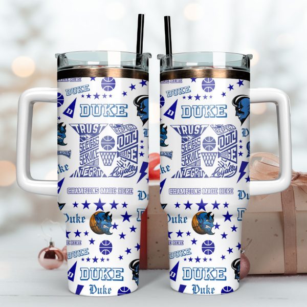 Duke Blue Devils Basketball NCAA Sport Custom Stanley Quencher 30oz-40oz Stainless Steel Tumbler Hot And Cold Tumbler - Image 2