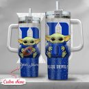NCAA Duke Blue Devils Baby Yoda Custom Stanley Quencher 30oz-40oz Stainless Steel Tumbler Hot And Cold Tumbler