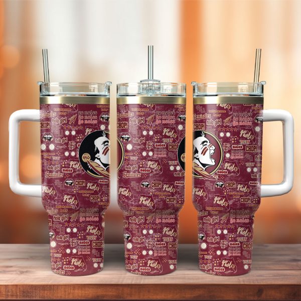 Florida State Seminoles NCAA Custom Stanley Quencher 30oz-40oz Stainless Steel Tumbler Hot And Cold Tumbler