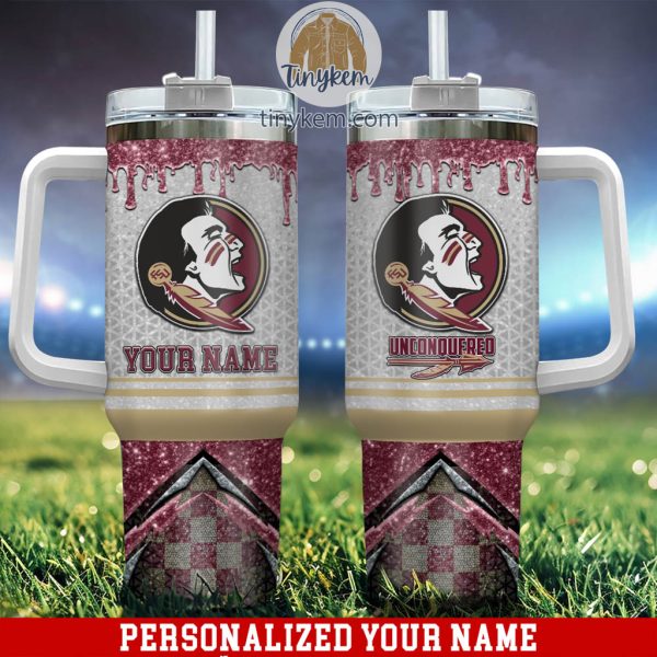 Florida State Seminoles Glitter NCAA Custom Stanley Quencher 30oz-40oz Stainless Steel Tumbler Hot And Cold Tumbler