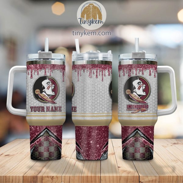 Florida State Seminoles Glitter NCAA Custom Stanley Quencher 30oz-40oz Stainless Steel Tumbler Hot And Cold Tumbler - Image 2