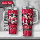 NCAA Louisville Cardinals Mickey And Minnie Couple Custom Stanley Quencher 30oz-40oz Stainless Steel Tumbler Hot And Cold Tumbler
