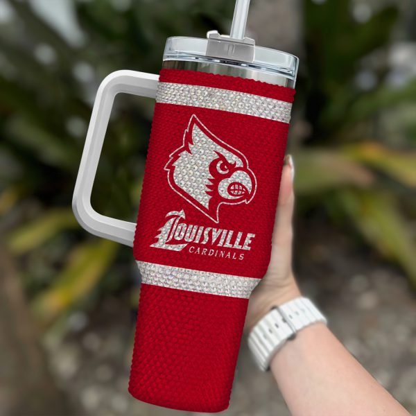 Louisville Cardinals NCAA Custom Stanley Quencher 30oz-40oz Stainless Steel Tumbler Hot And Cold Tumbler - Image 2
