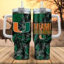 Miami Hurricanes NCAA Hunting Custom Stanley Quencher 30oz-40oz Stainless Steel Tumbler Hot And Cold Tumbler