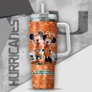 NCAA Miami Hurricanes Mickey And Minnie Couple Custom Stanley Quencher 30oz-40oz Stainless Steel Tumbler Hot And Cold Tumbler