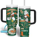 Miami Hurricanes NCAA Custom Stanley Quencher 30oz-40oz Stainless Steel Tumbler Hot And Cold Tumbler