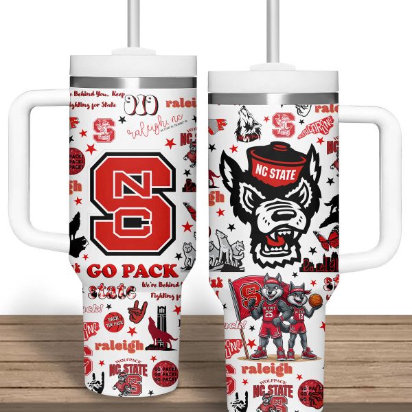 NC State Wolfpack basketball NCAA Custom Stanley Quencher 30oz-40oz Stainless Steel Tumbler Hot And Cold Tumbler - Image 2