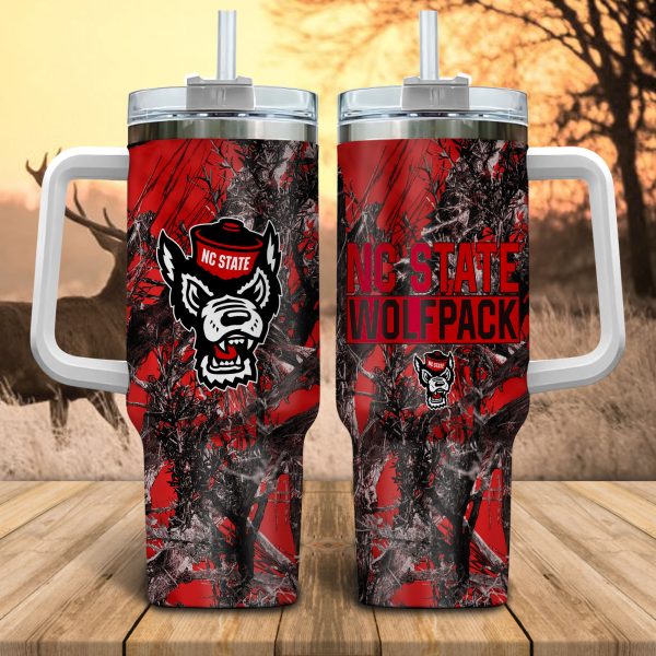 NC State Wolfpack NCAA Hunting Custom Stanley Quencher 30oz-40oz Stainless Steel Tumbler Hot And Cold Tumbler