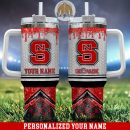 NC State Wolfpack Glitter NCAA Custom Stanley Quencher 30oz-40oz Stainless Steel Tumbler Hot And Cold Tumbler