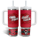 NC State Wolfpack Basketball NCAA Custom Stanley Quencher 30oz-40oz Stainless Steel Tumbler Hot And Cold Tumbler
