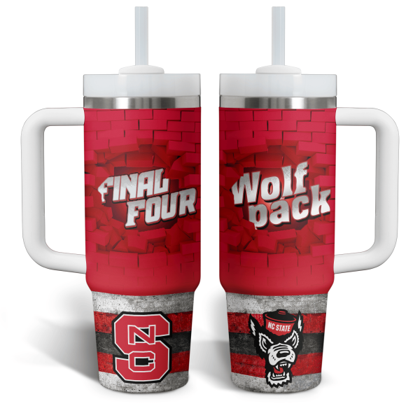 NC State Wolfpack Basketball NCAA Custom Stanley Quencher 30oz-40oz Stainless Steel Tumbler Hot And Cold Tumbler