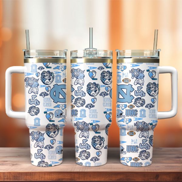 North Carolina Tar Heels NCAA Sports Custom Stanley Quencher 30oz-40oz Stainless Steel Tumbler Hot And Cold Tumbler