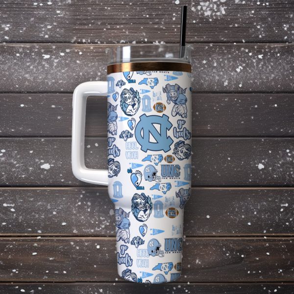 North Carolina Tar Heels NCAA Sports Custom Stanley Quencher 30oz-40oz Stainless Steel Tumbler Hot And Cold Tumbler - Image 2