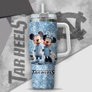 NCAA North Carolina Tar Heels Mickey And Minnie Couple Custom Stanley Quencher 30oz-40oz Stainless Steel Tumbler Hot And Cold Tumbler