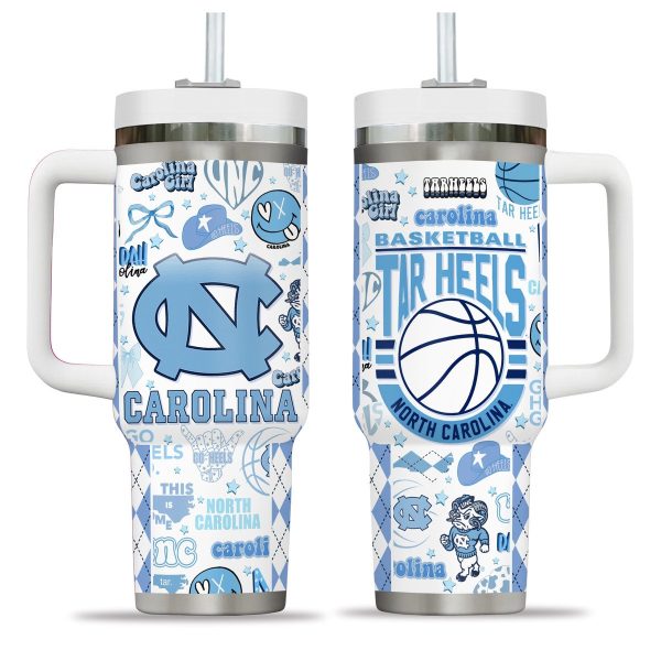 North Carolina Tar Heels basketball NCAA Custom Stanley Quencher 30oz-40oz Stainless Steel Tumbler Hot And Cold Tumbler