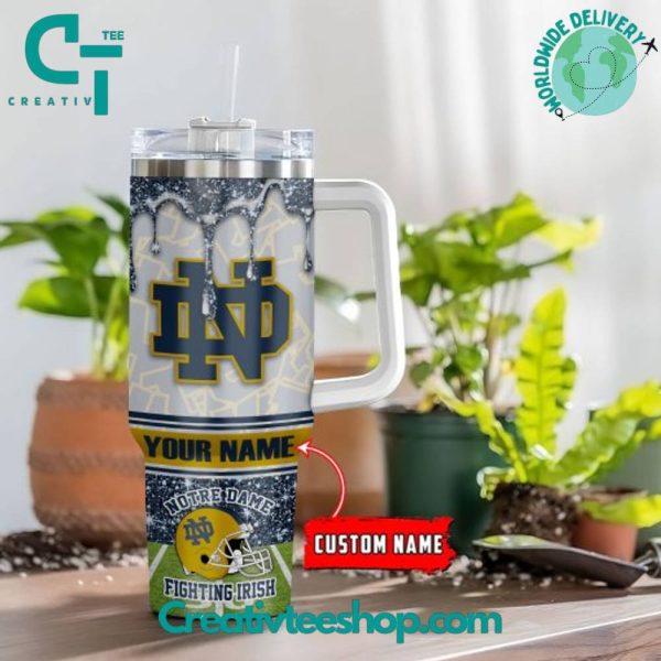 Notre Dame Fighting Irish NCAA Custom Stanley Quencher 30oz-40oz Stainless Steel Tumbler Hot And Cold Tumbler