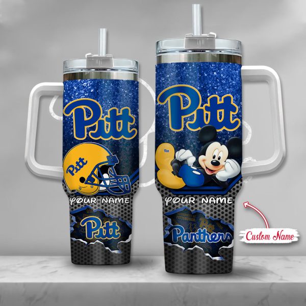 Pittsburgh Panthers NCAA Mickey Mouse Custom Stanley Quencher 30oz-40oz Stainless Steel Tumbler Hot And Cold Tumbler