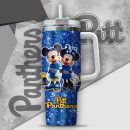NCAA Pittsburgh Panthers Mickey And Minnie Couple Custom Stanley Quencher 30oz-40oz Stainless Steel Tumbler Hot And Cold Tumbler