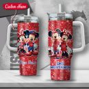 NCAA SMU Mustangs Mickey And Minnie Couple Custom Stanley Quencher 30oz-40oz Stainless Steel Tumbler Hot And Cold Tumbler