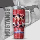 NCAA SMU Mustangs Mickey And Minnie Couple Custom Stanley Quencher 30oz-40oz Stainless Steel Tumbler Hot And Cold Tumbler