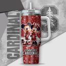 NCAA Stanford Cardinal Mickey And Minnie Couple Custom Stanley Quencher 30oz-40oz Stainless Steel Tumbler Hot And Cold Tumbler