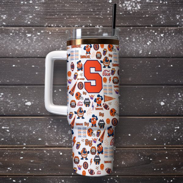 Syracuse Orange NCAA Custom Stanley Quencher 30oz-40oz Stainless Steel Tumbler Hot And Cold Tumbler - Image 2