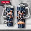 NCAA Syracuse Orange Mickey And Minnie Couple Custom Stanley Quencher 30oz-40oz Stainless Steel Tumbler Hot And Cold Tumbler