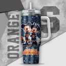 NCAA Syracuse Orange Mickey And Minnie Couple Custom Stanley Quencher 30oz-40oz Stainless Steel Tumbler Hot And Cold Tumbler