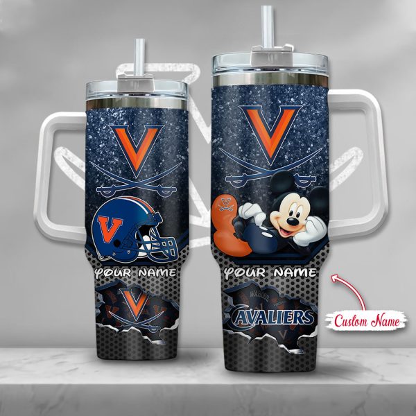 NCAA Virginia Cavaliers Mickey Mouse Custom Stanley Quencher 30oz-40oz Stainless Steel Tumbler Hot And Cold Tumbler
