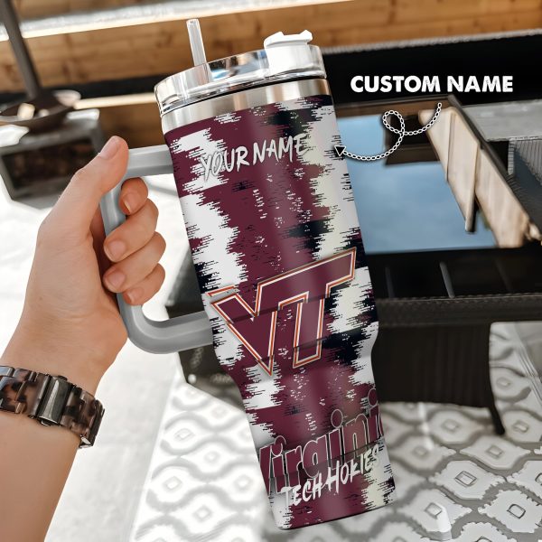 Virginia Tech Hokies NCAA Custom Stanley Quencher 30oz-40oz Stainless Steel Tumbler Hot And Cold Tumbler