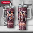 NCAA Virginia Tech Hokies Mickey And Minnie Couple Custom Stanley Quencher 30oz-40oz Stainless Steel Tumbler Hot And Cold Tumbler