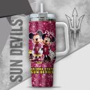 NCAA Arizona State Sun Devils Mickey And Minnie Couple Custom Stanley Quencher 30oz-40oz Stainless Steel Tumbler Hot And Cold Tumbler