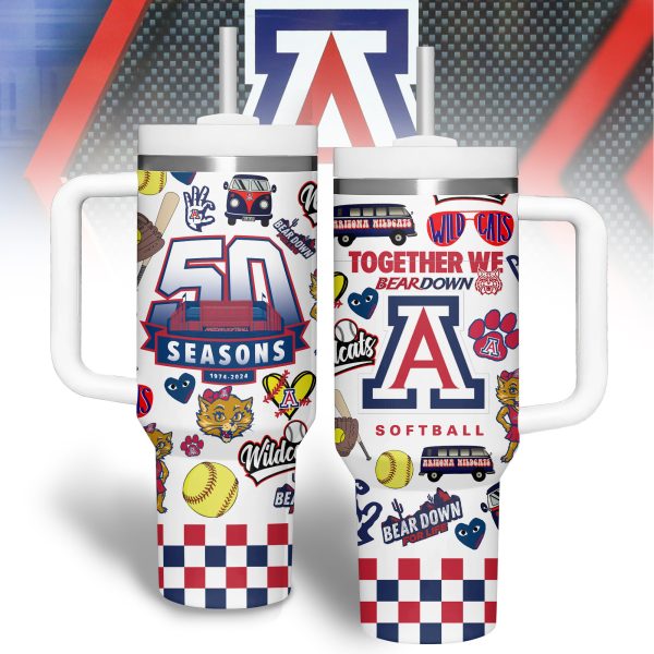 Arizona Wildcats basketball NCAA Custom Stanley Quencher 30oz-40oz Stainless Steel Tumbler Hot And Cold Tumbler - Image 2