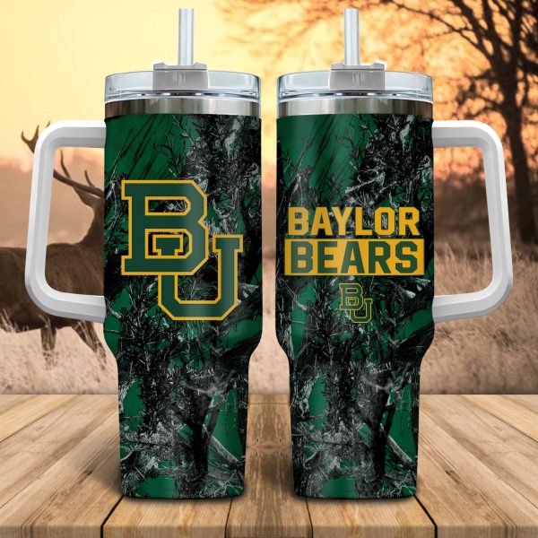 Baylor Bears NCAA Hunting Custom Stanley Quencher 30oz-40oz Stainless Steel Tumbler Hot And Cold Tumbler