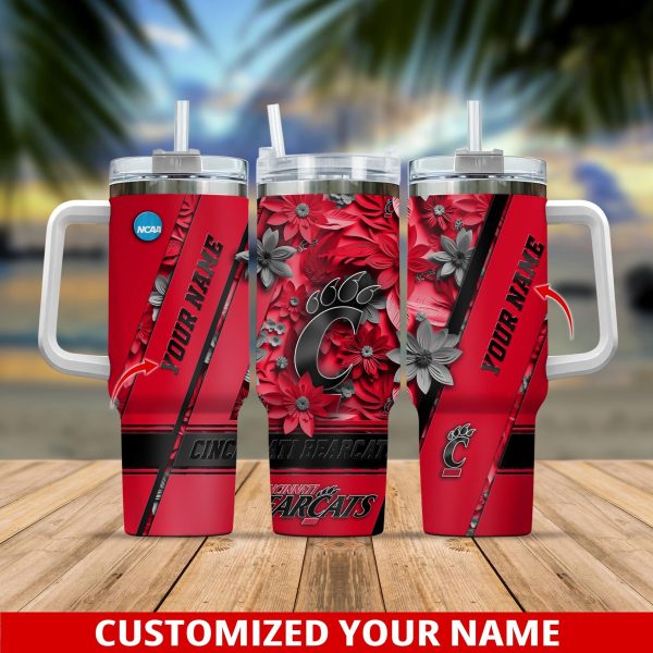 Cincinnati Bearcats NCAA Custom Stanley Quencher 30oz-40oz Stainless Steel Tumbler Hot And Cold Tumbler