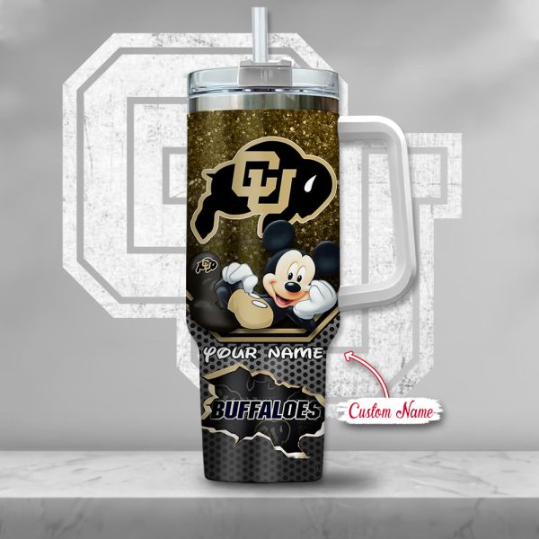 Colorado Buffaloes NCAA Mickey Mouse Custom Stanley Quencher 30oz-40oz Stainless Steel Tumbler Hot And Cold Tumbler - Image 2
