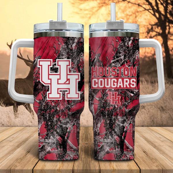 Houston Cougars NCAA Hunting Custom Stanley Quencher 30oz-40oz Stainless Steel Tumbler Hot And Cold Tumbler
