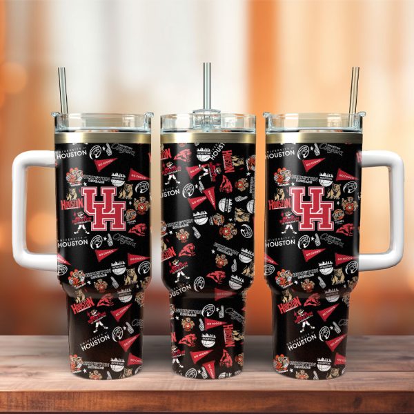 Houston Cougars NCAA Sport Custom Stanley Quencher 30oz-40oz Stainless Steel Tumbler Hot And Cold Tumbler