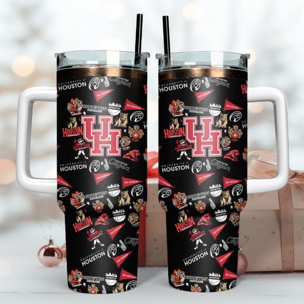 Houston Cougars NCAA Sport Custom Stanley Quencher 30oz-40oz Stainless Steel Tumbler Hot And Cold Tumbler - Image 2