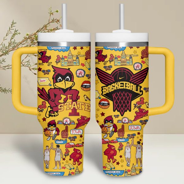 Iowa State Cyclones football NCAA Custom Stanley Quencher 30oz-40oz Stainless Steel Tumbler Hot And Cold Tumbler
